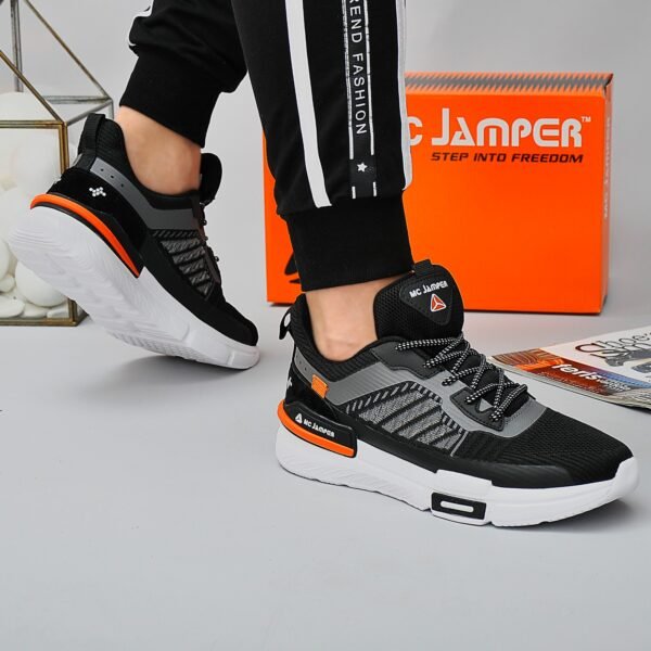 Jamper 2208 Merdane Triko Spor Ayakkabı Siyah Beyaz Turuncu