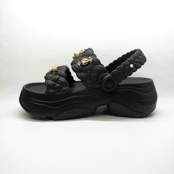 Sonimix EZ0169.02 Zenne Terlik Örgü Çağla Siyah - Görsel 2