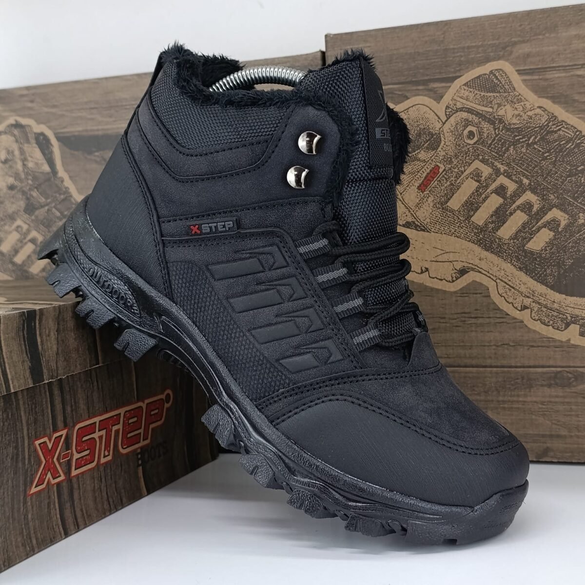 XStep X6 Merdane Outdoor Bot Siyah XStep X6 Merdane Outdoor Bot Siyah